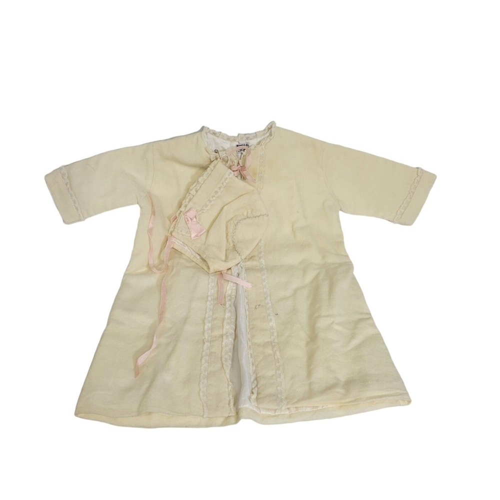 Vtg Best & Co. Liliputian Bazaar Ivory Baby Children's Coat Jacket & Hat Bonnet